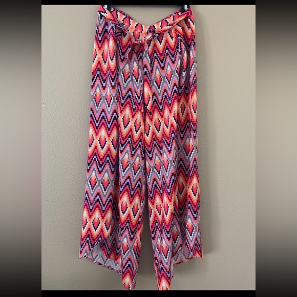 Xhilaration Bright Pink Print Swim/Beach Cover Up Pants NWOT Size S - Picture 7 of 8